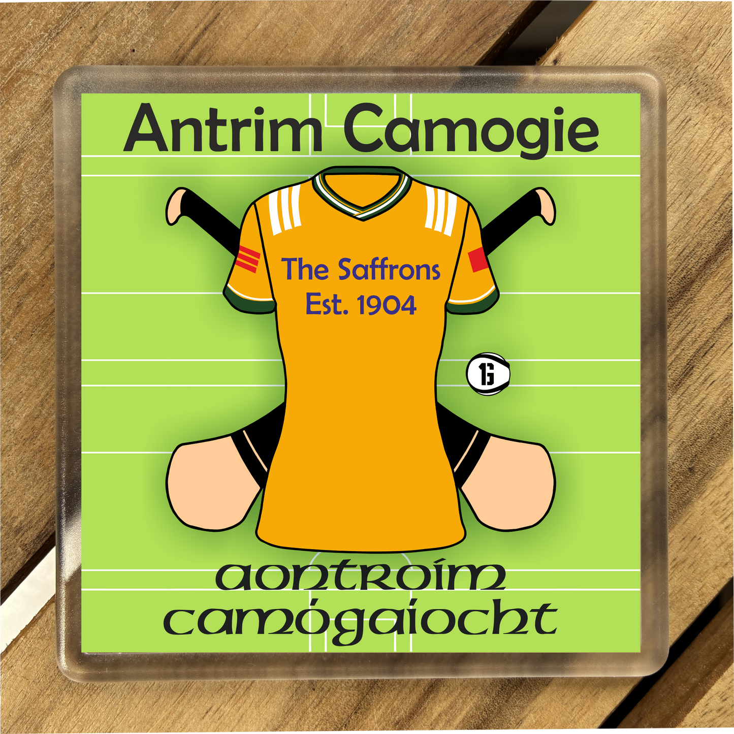 County Antrim GAA Coasters. Hurling, Camogie, Gaelic Football, & Ladies Gaelic Football. Gaelic Games, drinks coasters.