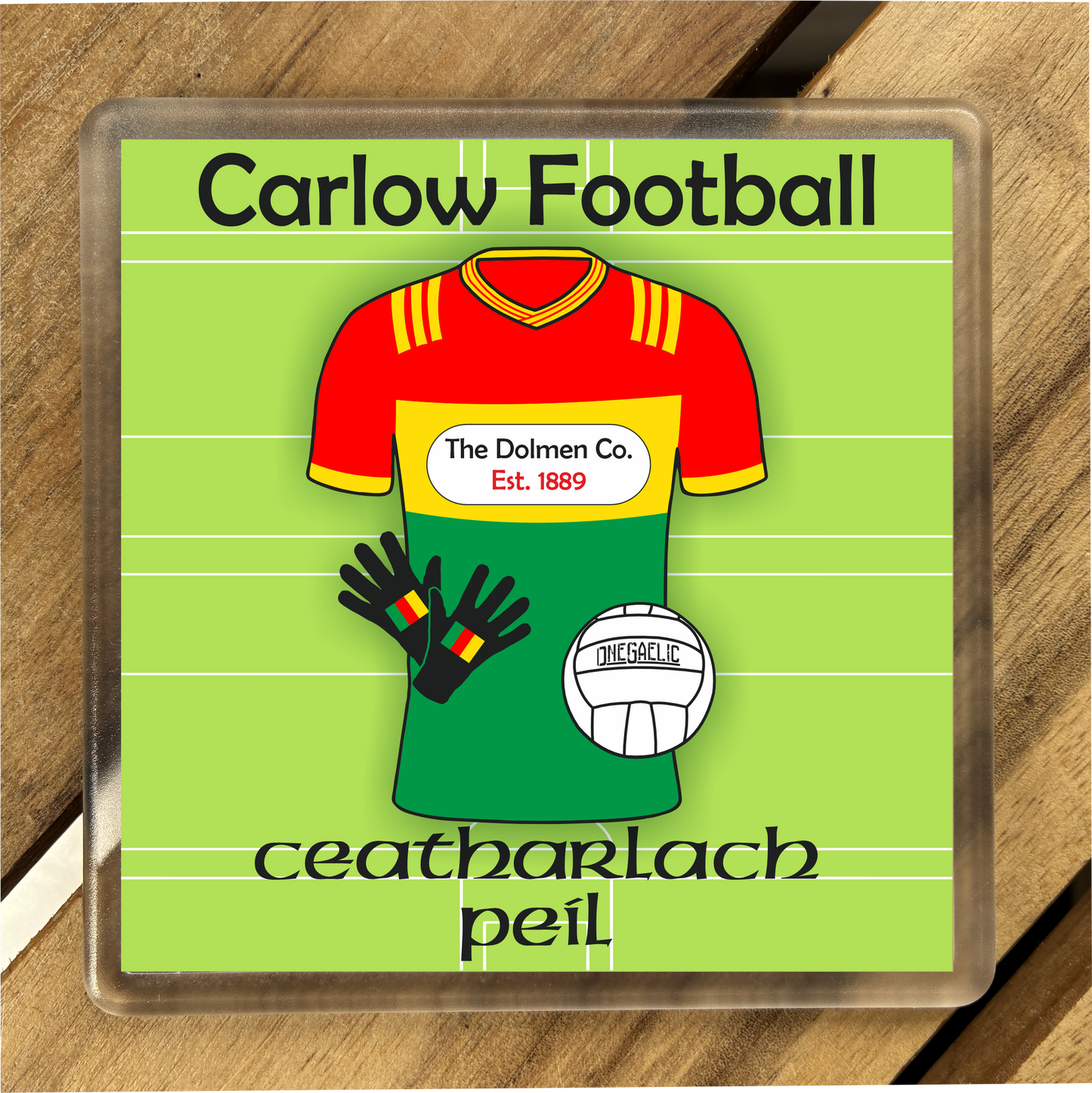 County Carlow GAA Coasters. Hurling, Camogie, Gaelic Football, & Ladies Gaelic Football. Gaelic Games, drinks coasters.