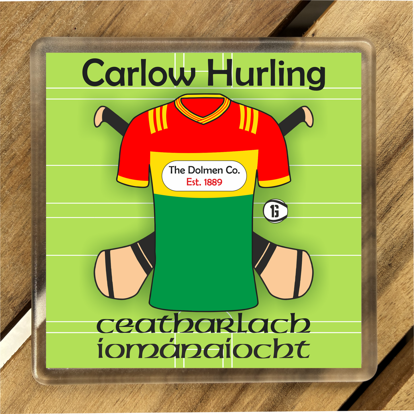 County Carlow GAA Coasters. Hurling, Camogie, Gaelic Football, & Ladies Gaelic Football. Gaelic Games, drinks coasters.