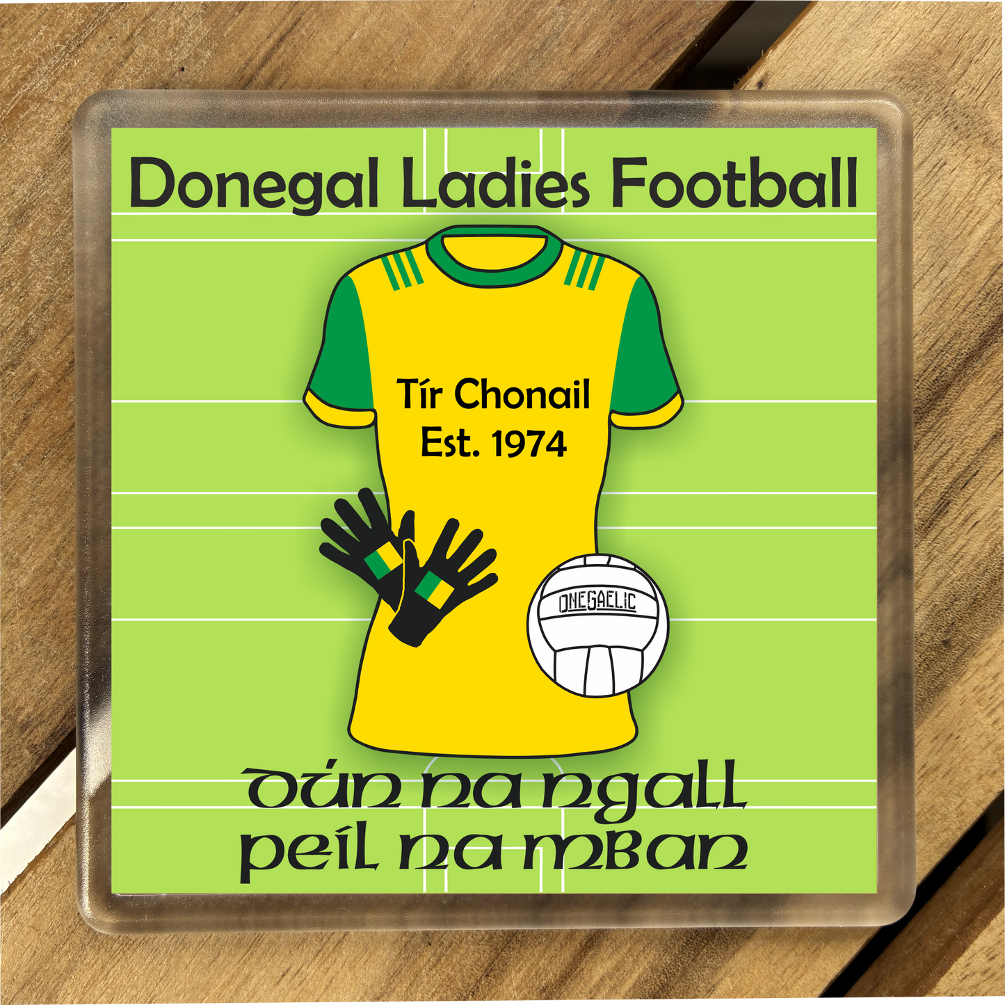 County Donegal GAA Coasters. Hurling, Camogie, Gaelic Football, & Ladies Gaelic Football. Gaelic Games, drinks coasters.