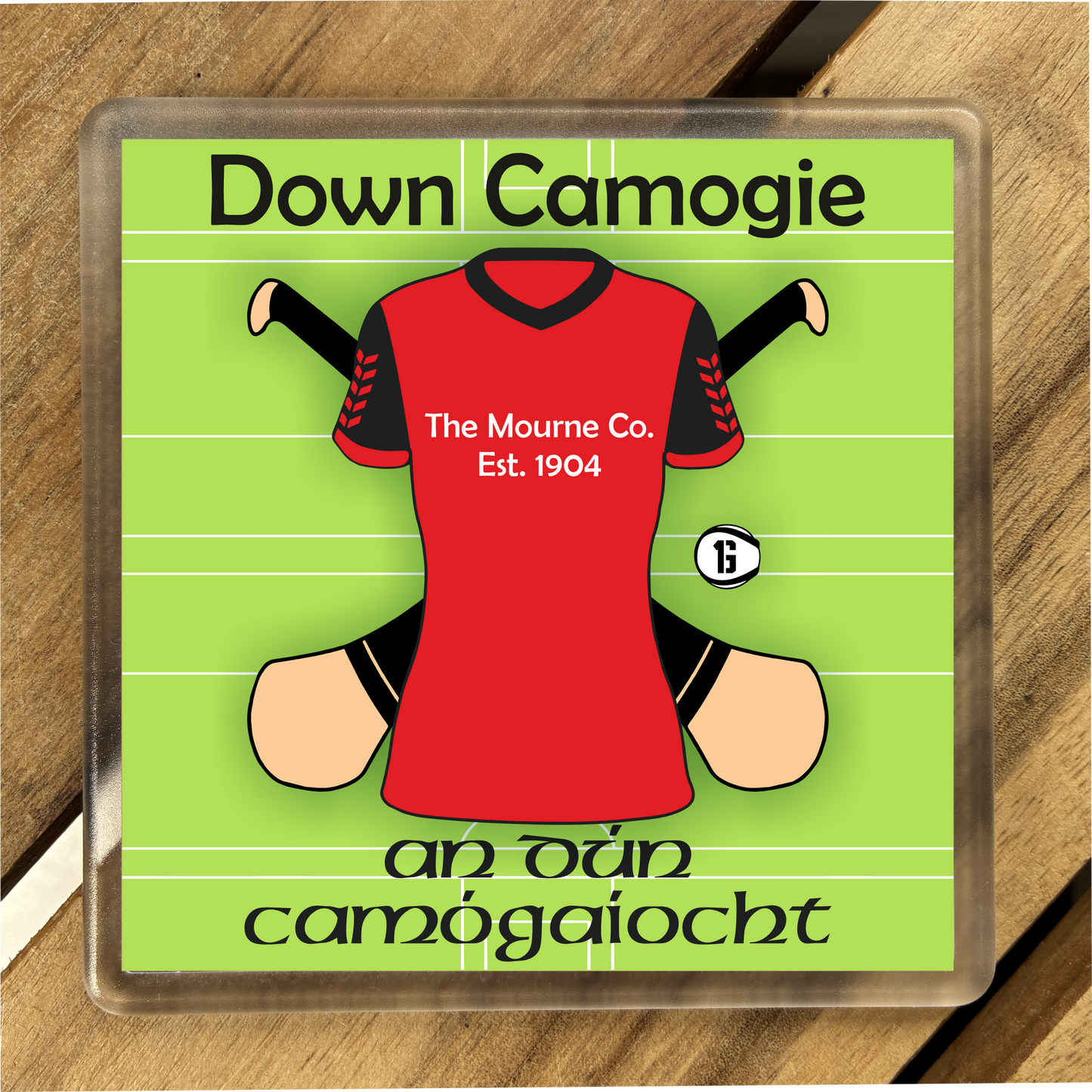 County Down GAA Coasters. Hurling, Camogie, Gaelic Football, & Ladies Gaelic Football. Gaelic Games, drinks coasters.