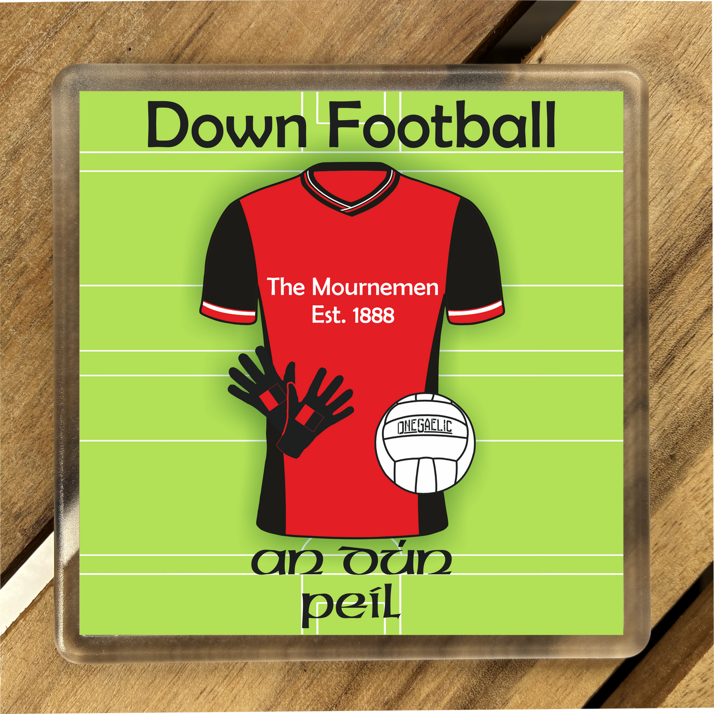 County Down GAA Coasters. Hurling, Camogie, Gaelic Football, & Ladies Gaelic Football. Gaelic Games, drinks coasters.