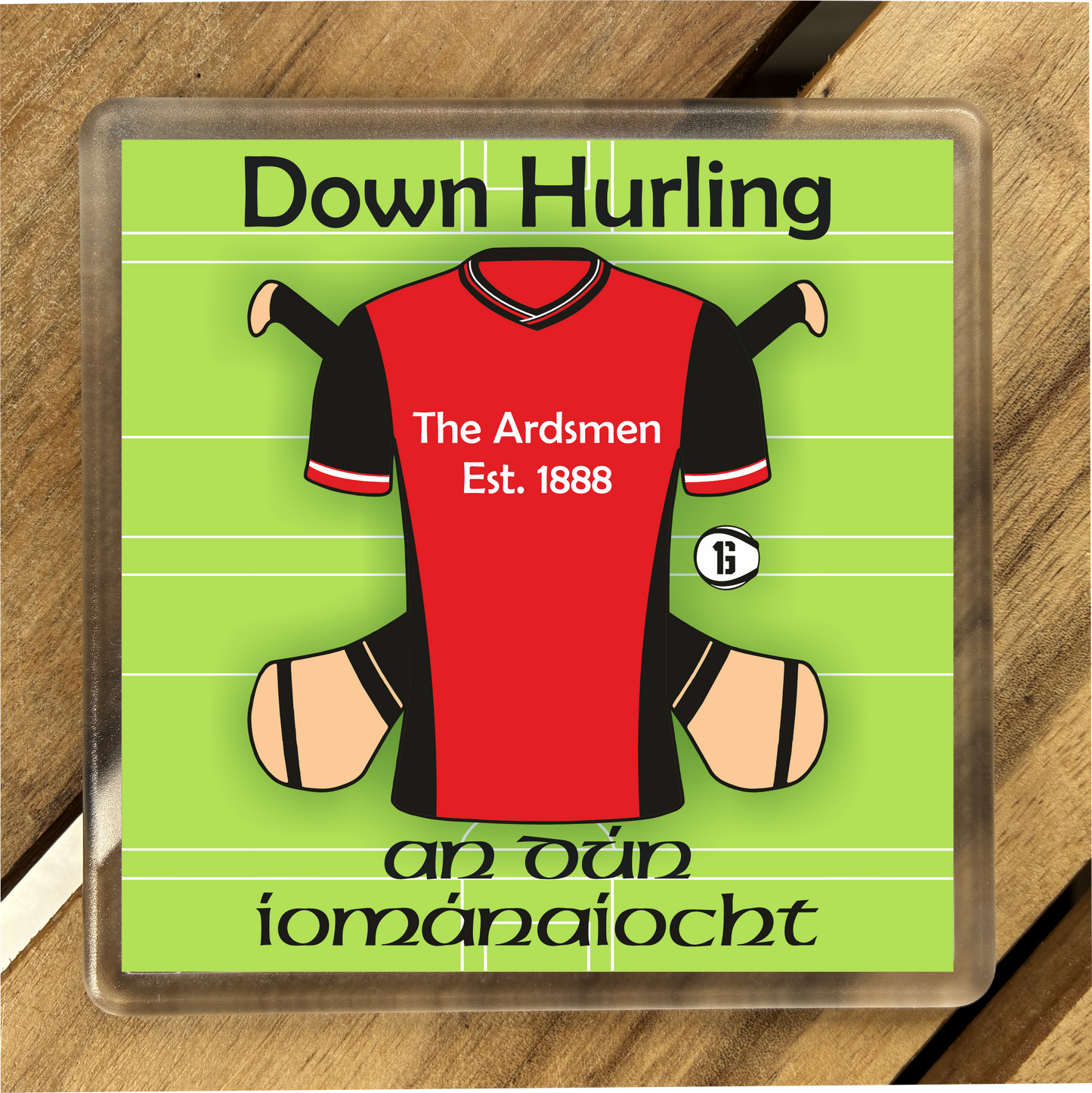 County Down GAA Coasters. Hurling, Camogie, Gaelic Football, & Ladies Gaelic Football. Gaelic Games, drinks coasters.
