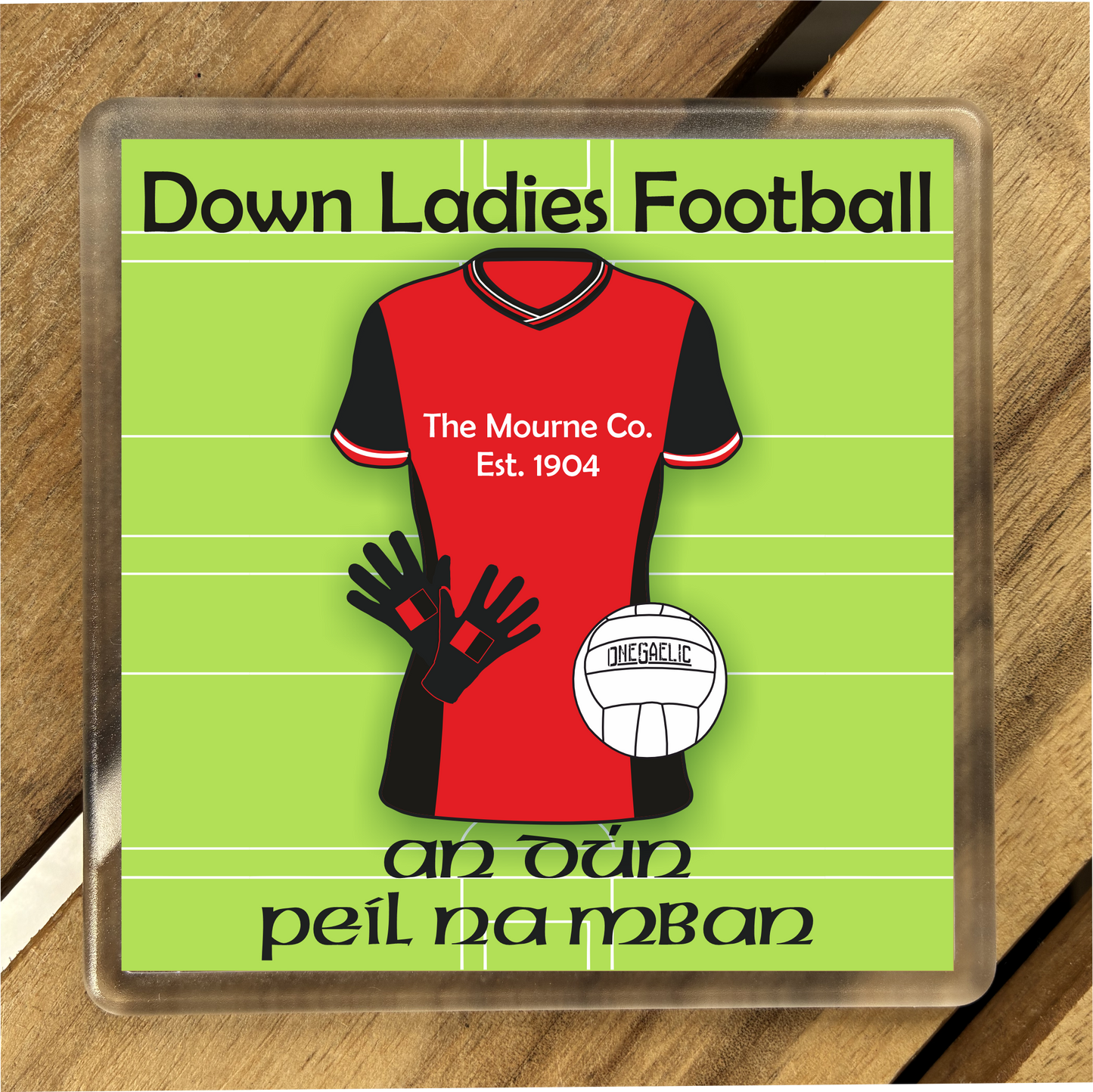 County Down GAA Coasters. Hurling, Camogie, Gaelic Football, & Ladies Gaelic Football. Gaelic Games, drinks coasters.