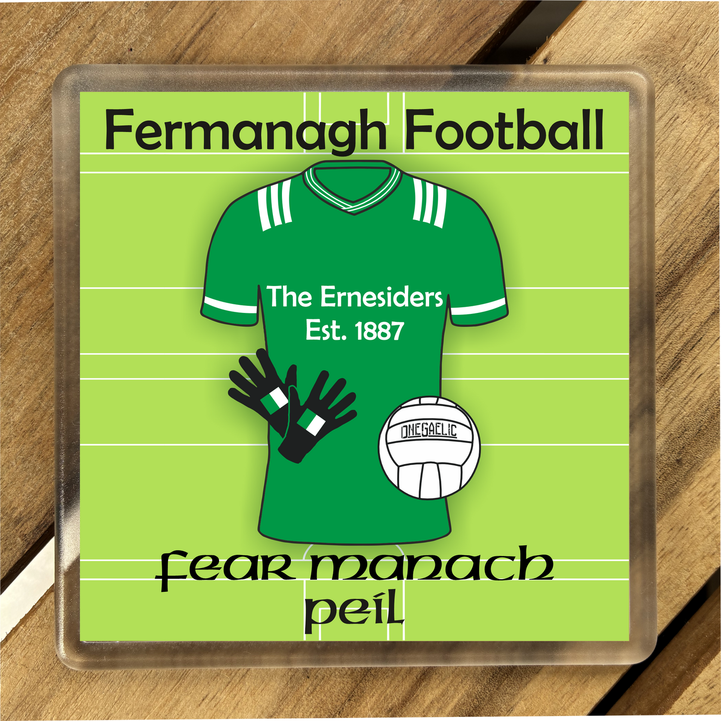 County Fermanagh GAA Coasters. Hurling, Camogie, Gaelic Football, & Ladies Gaelic Football. Gaelic Games, drinks coasters.