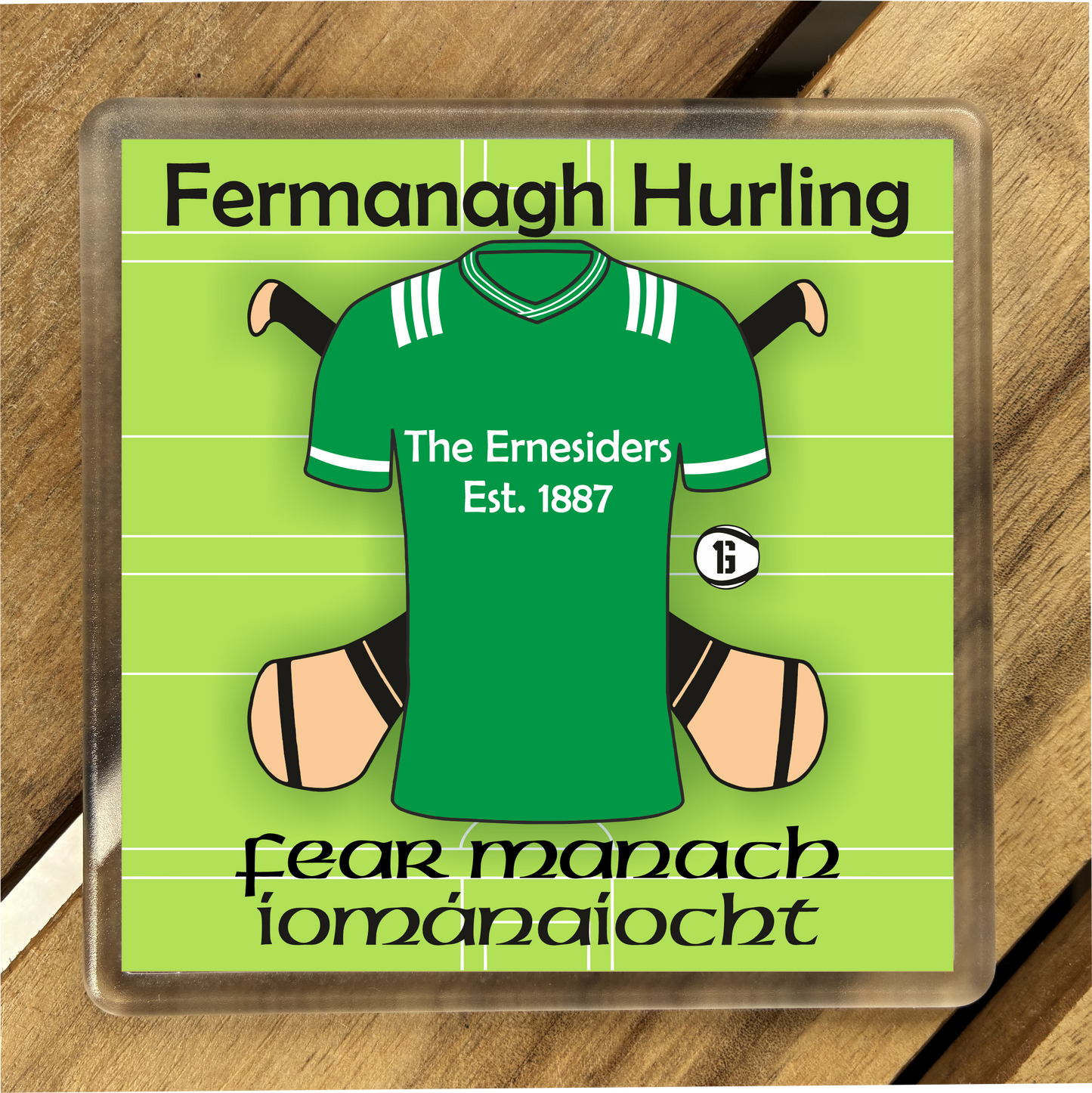 County Fermanagh GAA Coasters. Hurling, Camogie, Gaelic Football, & Ladies Gaelic Football. Gaelic Games, drinks coasters.