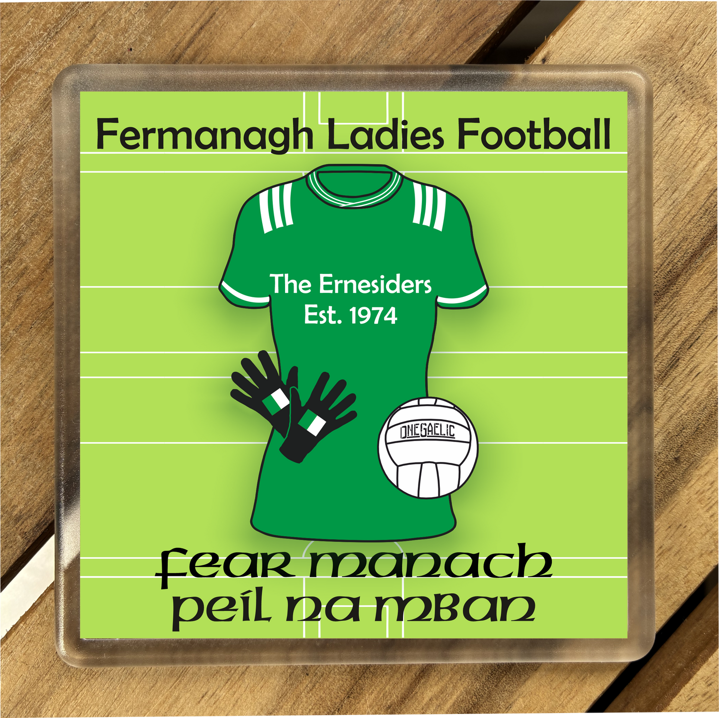 County Fermanagh GAA Coasters. Hurling, Camogie, Gaelic Football, & Ladies Gaelic Football. Gaelic Games, drinks coasters.