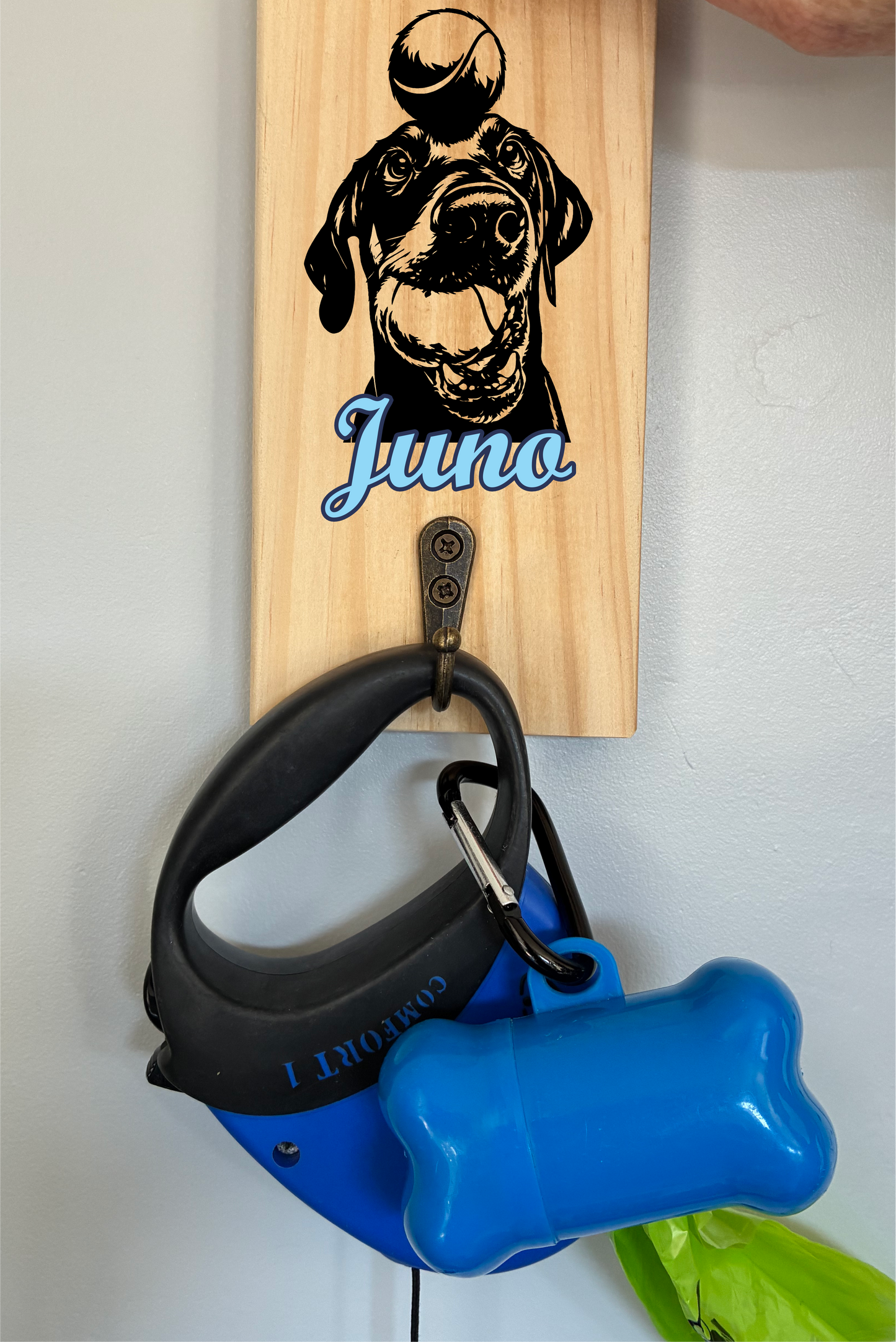 Personalised Dog Lead Holder/Hook - Your County or Club colours (made from reclaimed pallet wood)