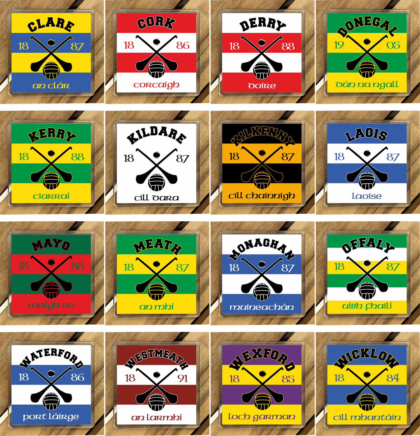 Gaelic Games (GAA) County Colours Plastic Coaster (single) - All Irish Counties Available. Hurling Camogie Gaelic Football Ladies Gaelic Football (Copy)