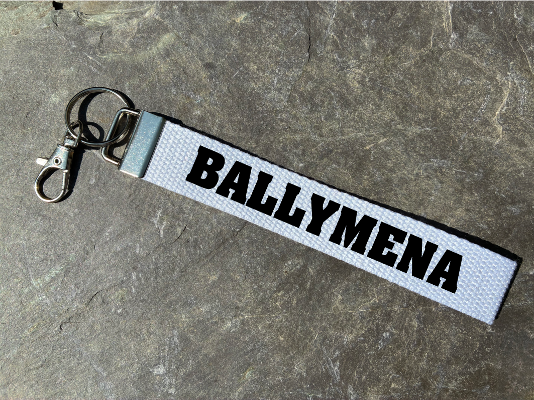 Ballymena, Co. Antrim, Gaelic Games Wristlet/Keyring/Keyfob - GAA - Hurling, Camogie, Football, Ladies Football & Handball. Wrist Lanyard.