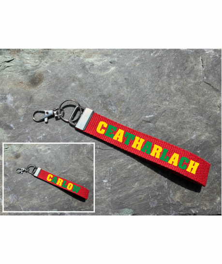 County Carlow/Ceatharlach Gaelic Games Wristlet/Keyring/Keyfob - GAA - Hurling, Camogie, Football, Ladies Football & Handball. Wrist Lanyard.
