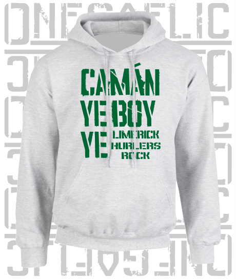 Camán Ye Boy Ye, Hurling Hoodie - Kids - All Counties Available