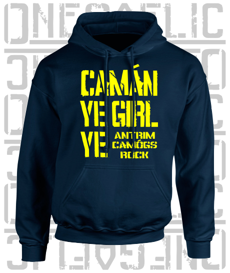 Camán Ye Girl Ye, Camogie Hoodie - Kids - All Counties Available