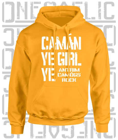 Camán Ye Girl Ye, Camogie Hoodie - Kids - All Counties Available