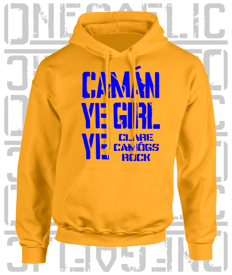 Camán Ye Girl Ye, Camogie Hoodie - Kids - All Counties Available