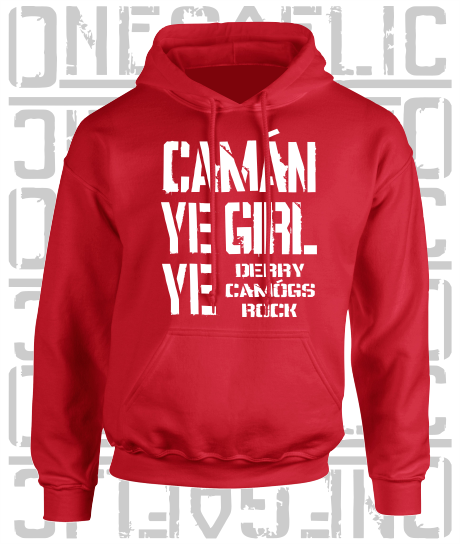 Camán Ye Girl Ye, Camogie Hoodie - Kids - All Counties Available