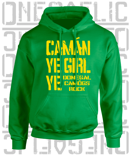 Camán Ye Girl Ye, Camogie Hoodie - Kids - All Counties Available