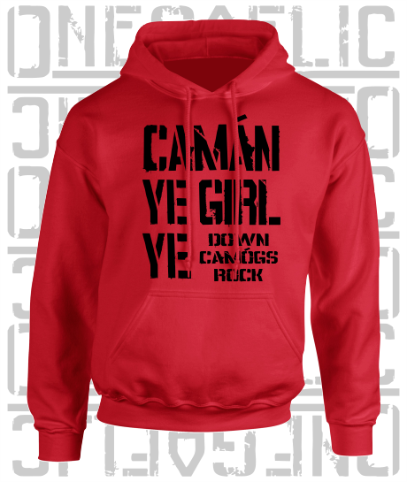 Camán Ye Girl Ye, Camogie Hoodie - Kids - All Counties Available