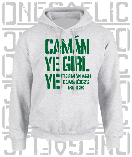 Camán Ye Girl Ye, Camogie Hoodie - Kids - All Counties Available