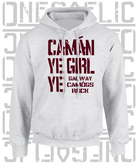 Camán Ye Girl Ye, Camogie Hoodie - Kids - All Counties Available