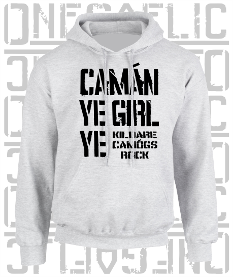 Camán Ye Girl Ye, Camogie Hoodie - Kids - All Counties Available