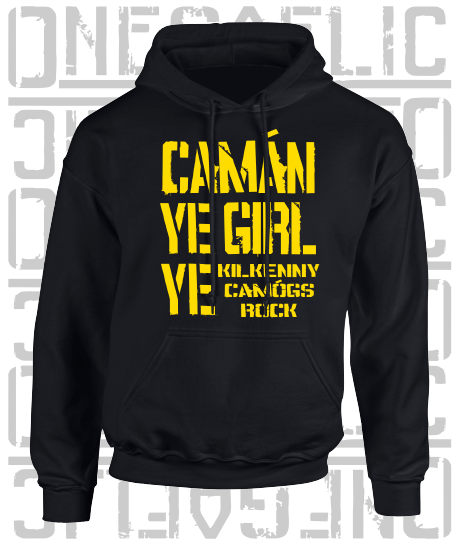 Camán Ye Girl Ye, Camogie Hoodie - Kids - All Counties Available