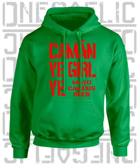 Camán Ye Girl Ye, Camogie Hoodie - Kids - All Counties Available