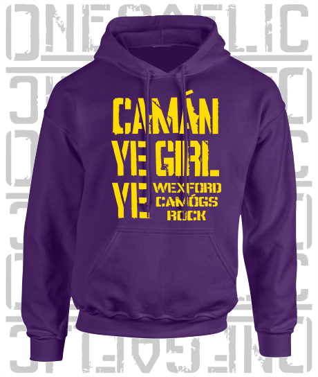 Camán Ye Girl Ye, Camogie Hoodie - Kids - All Counties Available