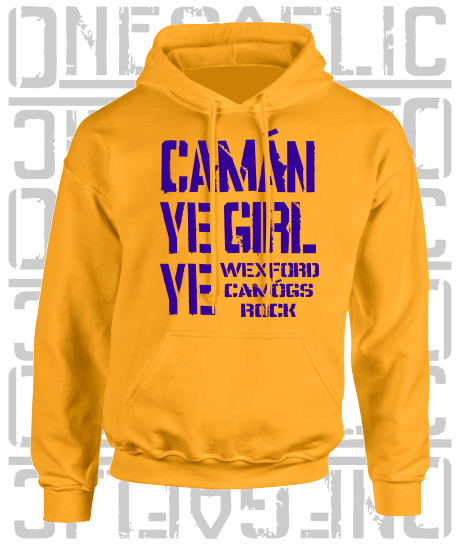 Camán Ye Girl Ye, Camogie Hoodie - Kids - All Counties Available