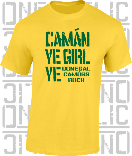 Camán Ye Girl Ye, Camogie T-Shirt- Kids - All Counties Available