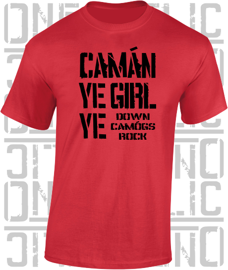 Camán Ye Girl Ye, Camogie T-Shirt- Kids - All Counties Available