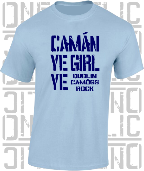 Camán Ye Girl Ye, Camogie T-Shirt- Kids - All Counties Available