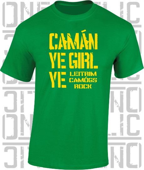 Camán Ye Girl Ye, Camogie T-Shirt- Kids - All Counties Available