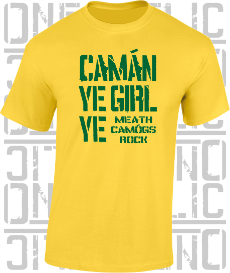 Camán Ye Girl Ye, Camogie T-Shirt- Kids - All Counties Available