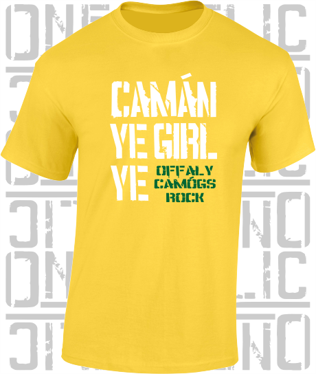 Camán Ye Girl Ye, Camogie T-Shirt- Kids - All Counties Available