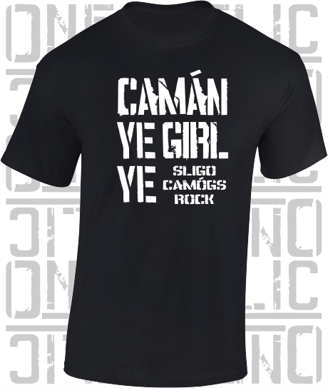 Camán Ye Girl Ye, Camogie T-Shirt- Kids - All Counties Available