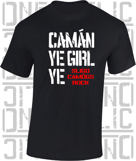 Camán Ye Girl Ye, Camogie T-Shirt- Kids - All Counties Available