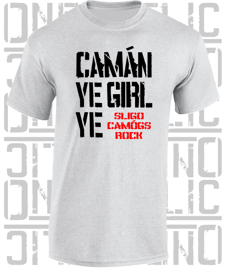 Camán Ye Girl Ye, Camogie T-Shirt- Kids - All Counties Available