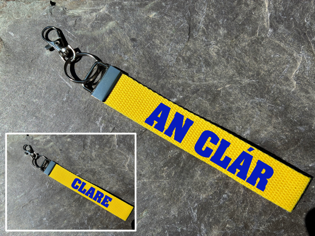 County Colours Gaelic Games Wristlet/Keyring/Keyfob - GAA - Hurling, Camogie, Football, Ladies Football & Handball. Wrist Lanyard.