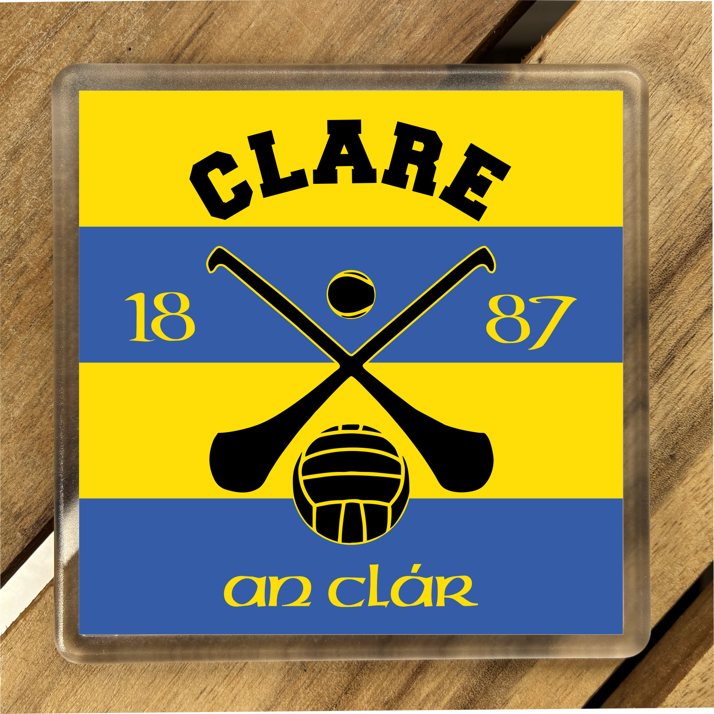 Gaelic Games (GAA) County Colours Plastic Coaster (single) - All Irish Counties Available. Hurling Camogie Gaelic Football Ladies Gaelic Football (Copy)