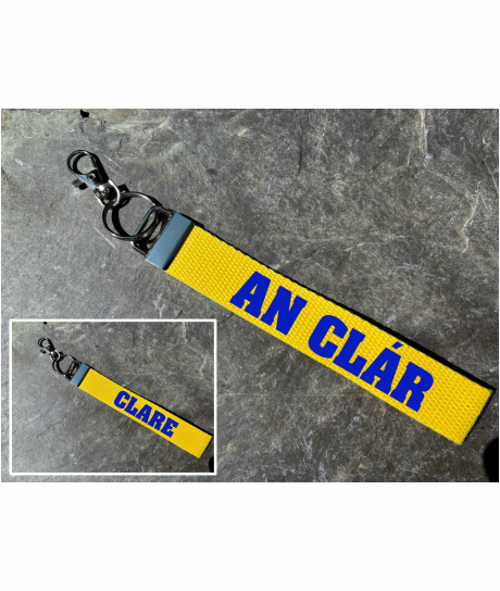 County Clare/An Clár Gaelic Games Wristlet/Keyring/Keyfob - GAA - Hurling, Camogie, Football, Ladies Football & Handball. Wrist Lanyard.