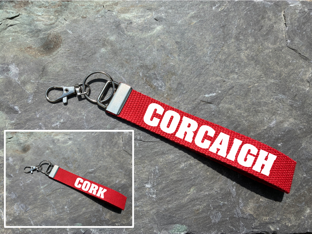 County Colours Gaelic Games Wristlet/Keyring/Keyfob - GAA - Hurling, Camogie, Football, Ladies Football & Handball. Wrist Lanyard.
