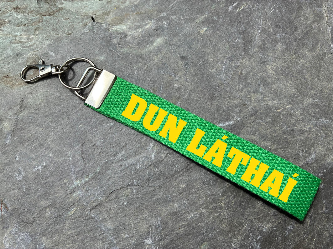 Dunloy, Co. Antrim, Gaelic Games Wristlet/Keyring/Keyfob - GAA - Hurling, Camogie, Football, Ladies Football & Handball. Wrist Lanyard.