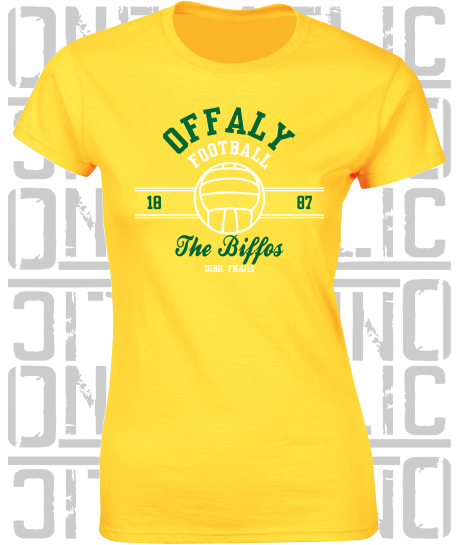 Gaelic Football - Ladies Skinny-Fit T-Shirt - Offaly