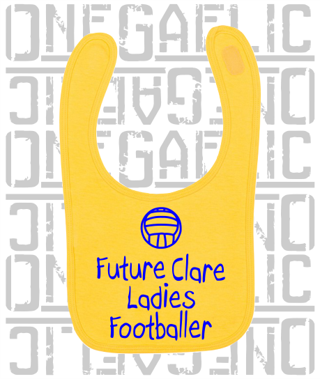Future Clare Ladies Footballer Baby Bib - Ladies Gaelic Football