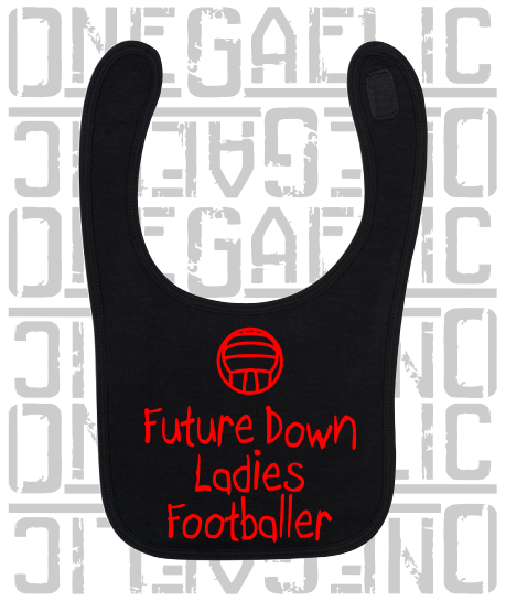 Future Ladies Footballer Baby Bib - Ladies Gaelic Football - All Counties Available