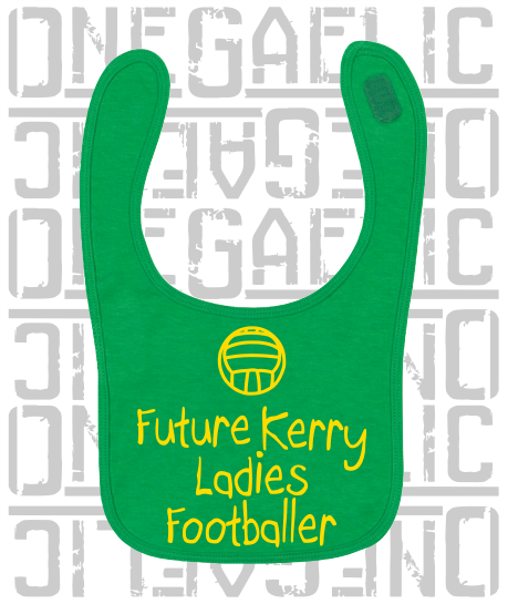 Future Ladies Footballer Baby Bib - Ladies Gaelic Football - All Counties Available