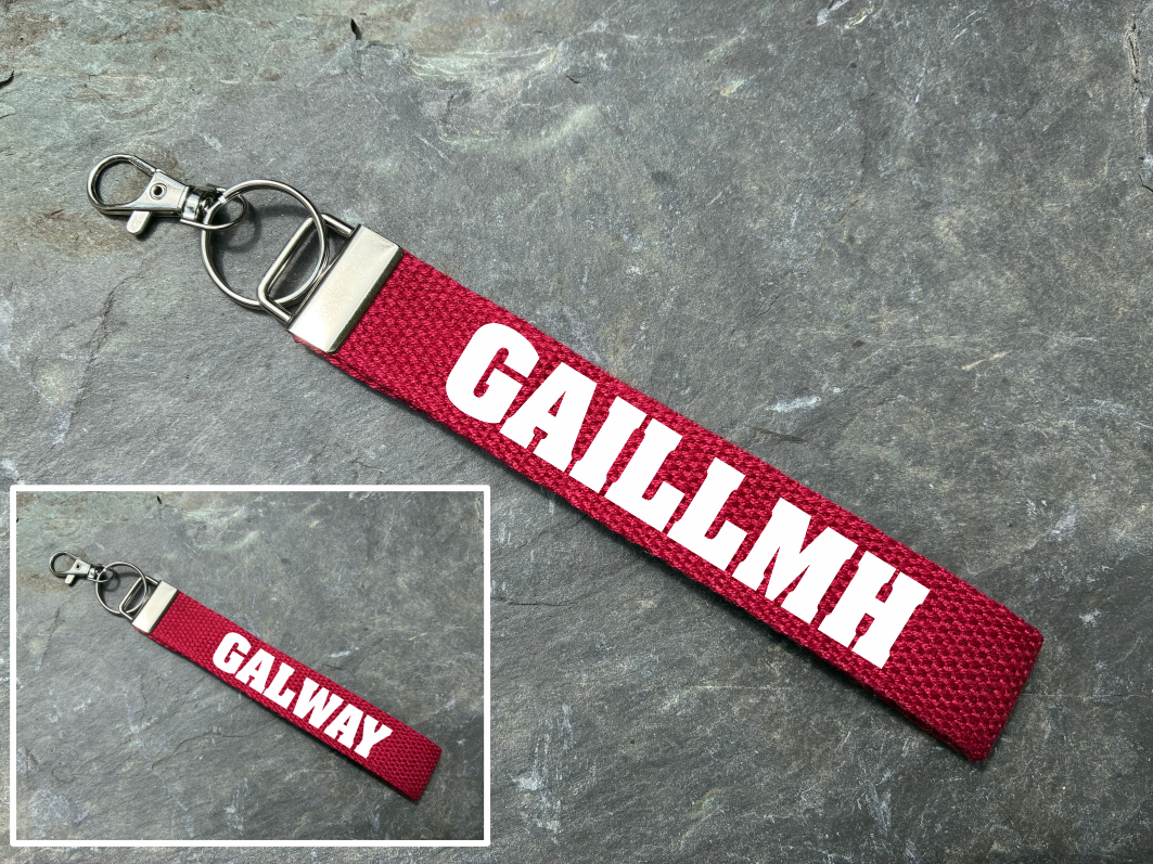 County Colours Gaelic Games Wristlet/Keyring/Keyfob - GAA - Hurling, Camogie, Football, Ladies Football & Handball. Wrist Lanyard.