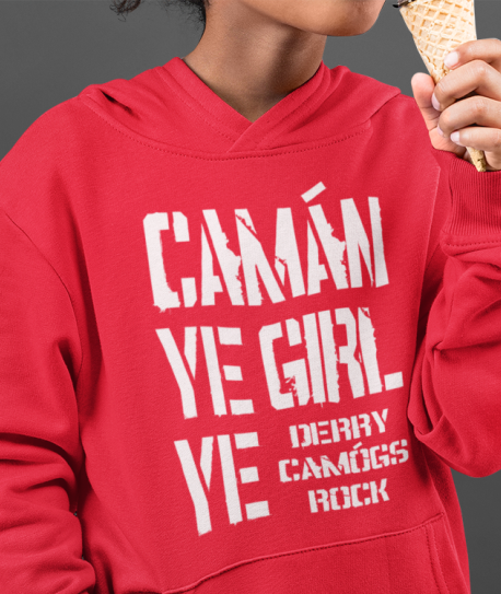 Camán Ye Girl Ye, Camogie Hoodie - Kids - All Counties Available