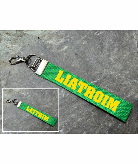 County Leitrim/Liatroim Gaelic Games Wristlet/Keyring/Keyfob - GAA - Hurling, Camogie, Football, Ladies Football & Handball. Wrist Lanyard.